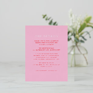 Elegant Pink and Red Wedding Foil Enclosure Card