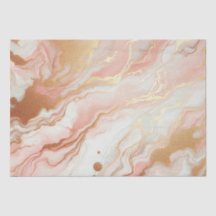 Elegant Pink and Rose Gold Foil Marble Tissue Paper