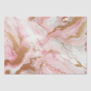 Elegant Pink and Rose Gold Foil Marble Tissue Paper