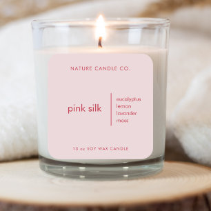 Elegant Pink and White Custom Candle  Square Sticker