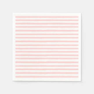 Elegant Pink and White Horizontal Stripes Pattern Napkin