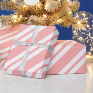 Elegant pink and white merry Christmas  Wrapping Paper