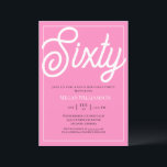 Elegant Pink and White Script 60th Birthday Invitation<br><div class="desc">Elegant Pink and White Script 60th Birthday Invitation
Your guests will know that this will be a special party by just looking at this invitation!</div>