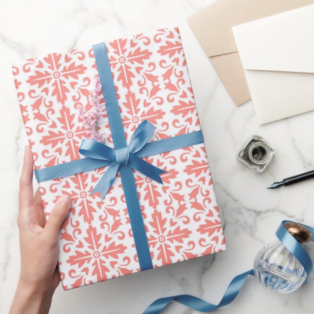 Elegant Pink Art Deco Pattern Wrapping Paper (Gifting)