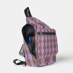 Elegant Pink Art Neuvau. Flower Style Geometry Sling Bag