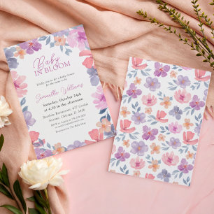 Elegant Pink Baby In Bloom Floral Invitation