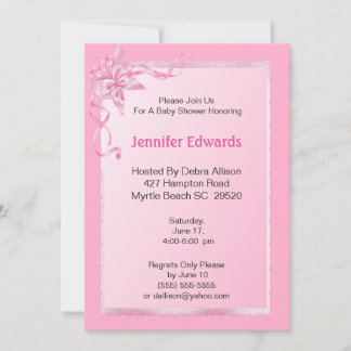 Elegant Pink Baby Shower Invitation