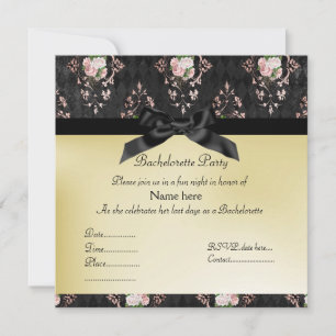 ELEGANT PINK BACHELORETTE PARTY INVITATION NEW
