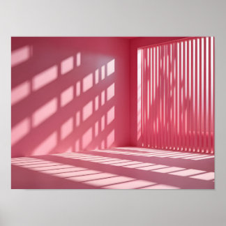 Elegant Pink Background with Light and Shadow Play Poster