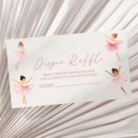 Elegant Pink Ballerina Baby Shower Diaper Raffle