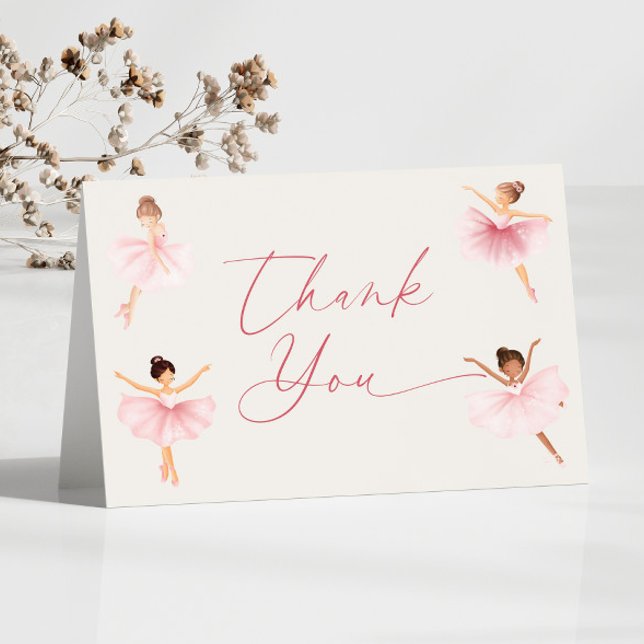 Elegant Pink Ballerina Ballet Birthday Party Thank You Card (Creator Uploaded)