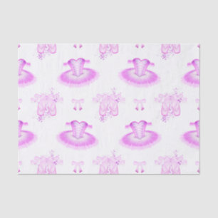 Elegant Pink Ballet Birthday Tutu & Pointe Shoes Tissue Paper