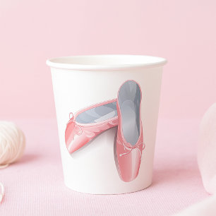 Elegant Pink Ballet Flats Cute Girly Dance Shoes Paper Cups