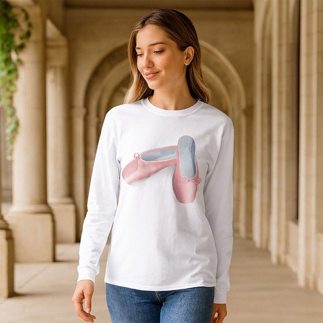 Elegant Pink Ballet Flats Cute Girly Dance Shoes  T-Shirt (Creator Uploaded)