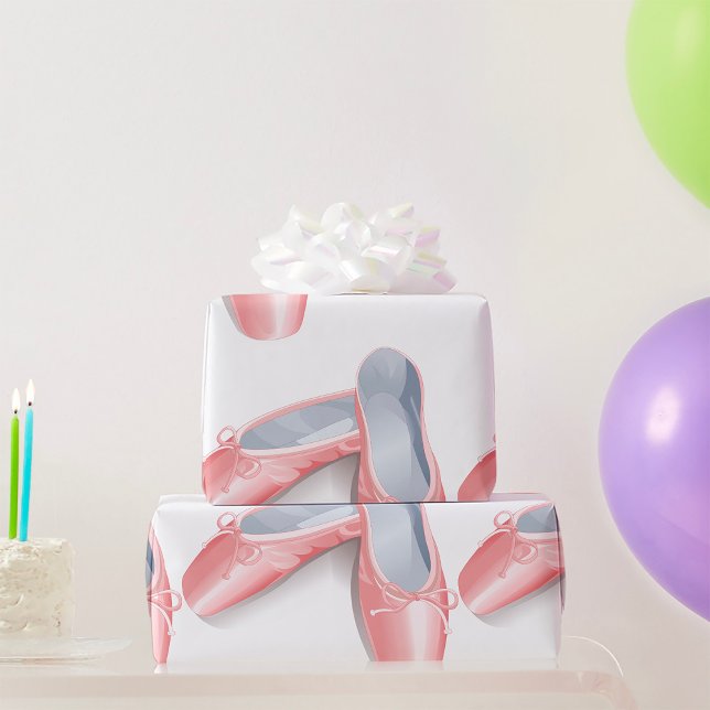 Elegant Pink Ballet Flats Cute Girly Dance Shoes  Wrapping Paper (Creator Uploaded)