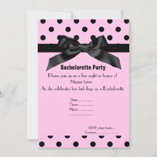 ELEGANT PINK BLACK BACHELORETTE INVITATION