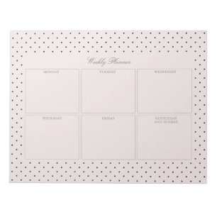 Elegant Pink Black Dotted Large Tearaway Paper Pad