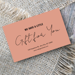 Elegant Pink & Black Handwritten Gift Certificate