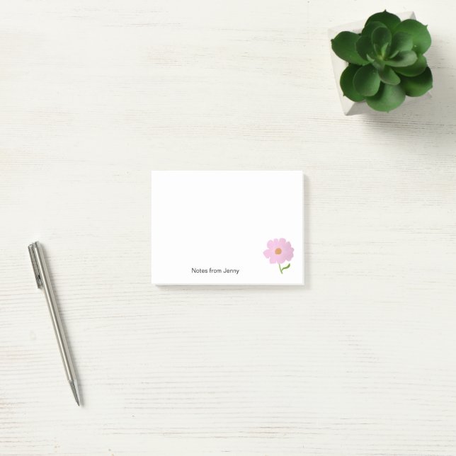 Elegant Pink Blooming Flower Plant Nature Post-it Notes (Office)