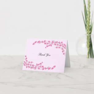 Elegant Pink Blossom Thank You Card