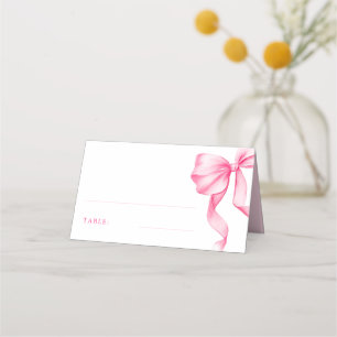 Elegant Pink Blush Bow Bridal Shower Table Place Card