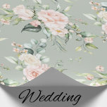 Elegant Pink Blush Eucalyptus Sage Green  Wrapping Paper<br><div class="desc">Gorgeous pink and blush coloured flowers with greenery accents along with some pretty eucalyptus on a sage green background.  So pretty for bridal shower or wedding or any occasion.  Just gorgeous and so elegant.</div>