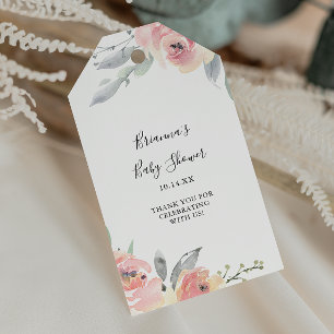 Elegant Pink Blush Floral Baby Shower Gift Tags