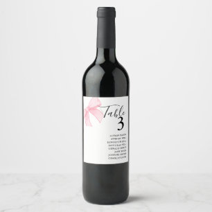 Elegant Pink Blush Ribbon Bridal shower Wedding Wine Label