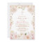 Elegant Pink Boho Floral Baptism Invitation