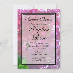 Elegant pink boho florals flowers bridal shower  invitation