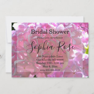 Elegant pink boho florals flowers bridal shower  invitation