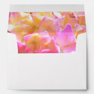 Elegant pink boho florals flowers hydrangeas envelope