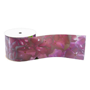 Elegant pink boho florals flowers hydrangeas grosgrain ribbon
