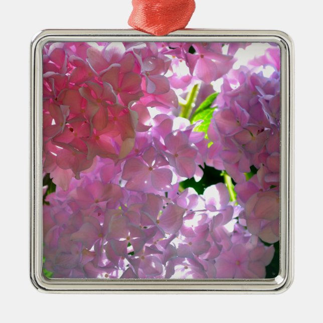 Elegant pink boho florals flowers hydrangeas metal tree decoration (Front)