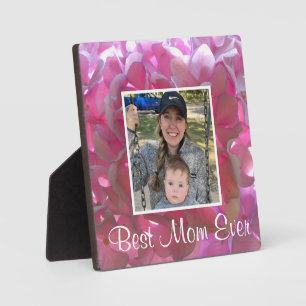 Elegant pink boho florals flowers hydrangeas plaque