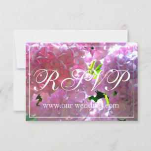 Elegant pink boho florals flowers hydrangeas RSVP Save The Date
