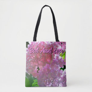 Elegant pink boho florals flowers hydrangeas tote bag