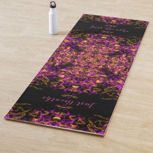 Elegant pink boho retro pattern inspirational yoga mat