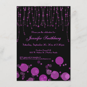 Elegant Pink Bokeh Lights Birthday Party Invite