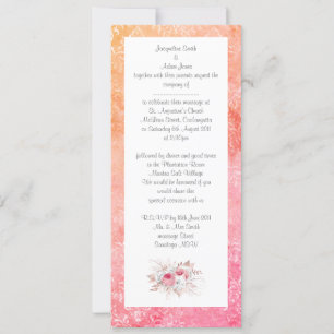 ELEGANT Pink bouquet floral WEDDING INVITATION