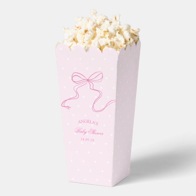 Elegant Pink Bow Baby Shower Favour Box  (Popped)