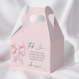 Elegant Pink Bow Baby Shower Favour Box
