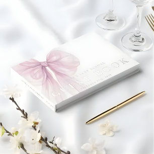 Elegant Pink Bow Baby Shower Guest Book