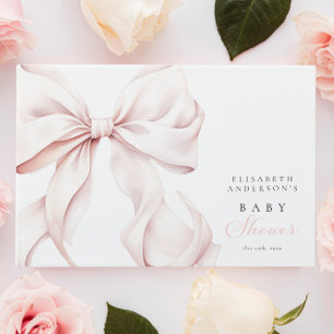Elegant Pink Bow Baby Shower Guest Book