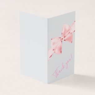 Elegant Pink Bow Baby Shower Thank You Cards