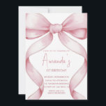 Elegant pink bow birthday  invitation<br><div class="desc">Editable Pink Bow First Birthday Template Printable,  Pink Coquette Bow Invitation,  1st Birthday Girl Invitation,  Bow Invite Bow Invite 1st birthday</div>
