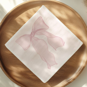 Elegant Pink Bow Birthday  Napkin