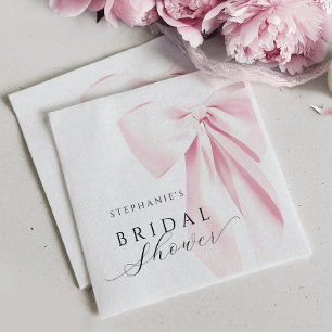 Elegant Pink Bow Bridal Shower Napkin
