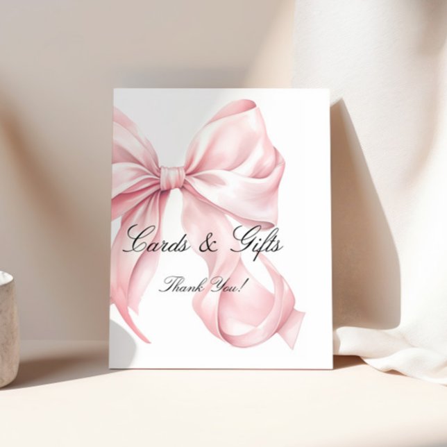 Elegant Pink Bow Cards and Gifts Sign (Creator Uploaded)