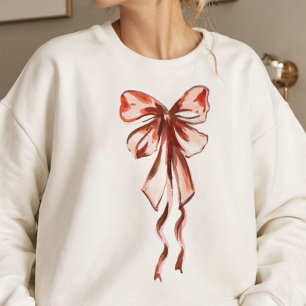 Elegant Pink Bow Coquette Feminine Sweatshirt